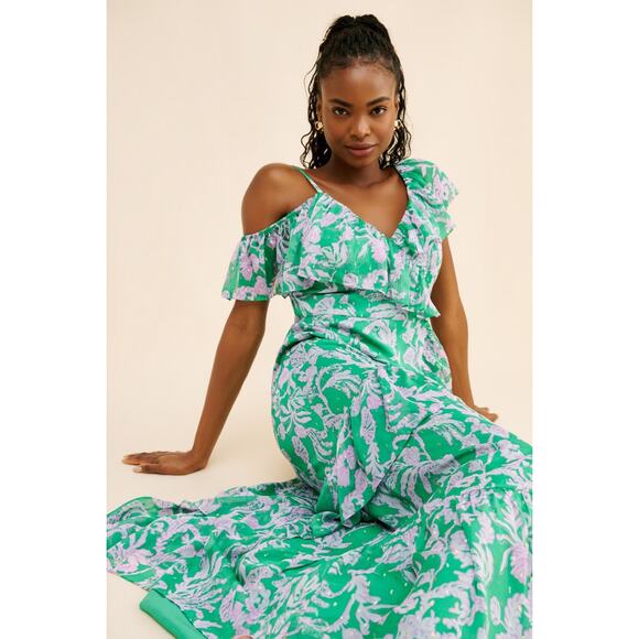Lilly Pulitzer Dresses & Skirts - Lilly Pulitzer Rosalynn Ruffle Maxi Dress Green Size 8